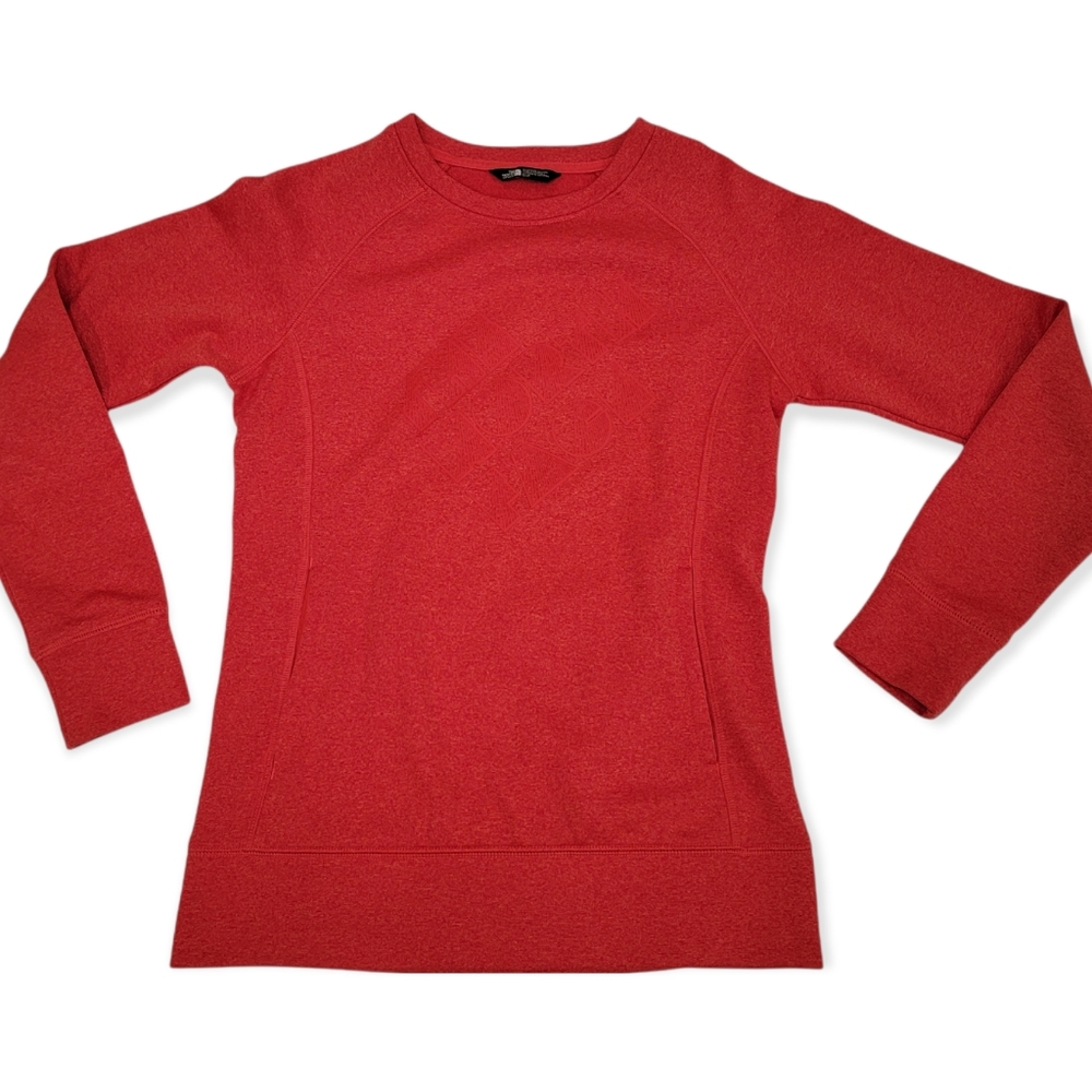 The North Face Women's Logo Crescent Fleece Pullover Sweatshirt Pockets Size Sm